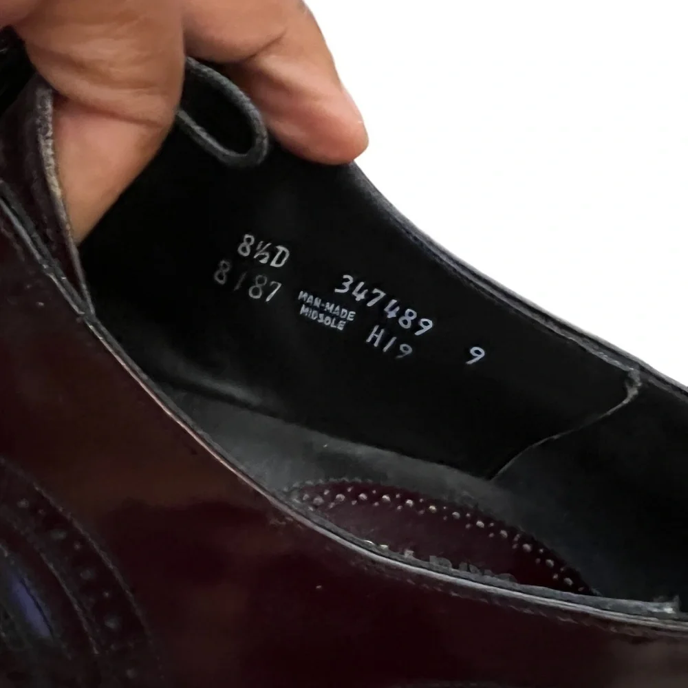 Freeman Ultra-Flex Hendrix Wingtip Leather Oxford Men’s Burgundy Size 9‎